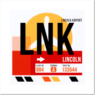 Lincoln (LNK) Airport // Sunset Baggage Tag Posters and Art